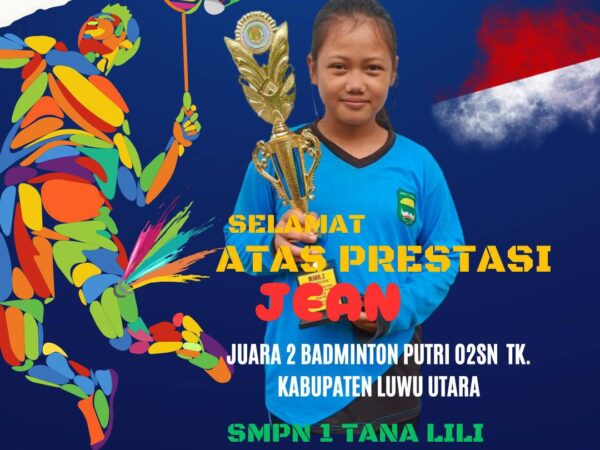 Juara 2 Badminton O2SN SMP TK. Kabupaten Luwu Utara